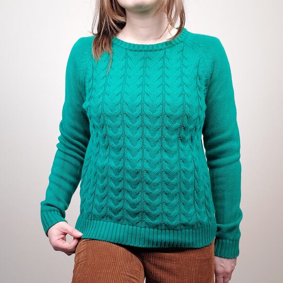 Lands End Drifter Sweater Green M/P 10-12 - Picture 3 of 7